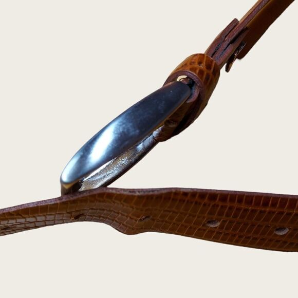 Bench Craft Brown Reptile Leather Belt - Picture 5 of 8